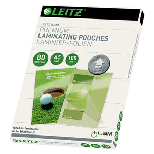 LEITZ LAMINATING POUCH A5 80 MICRON PK100